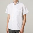 Wit Polyester Katoenen Kortemouwen Chef Shirt