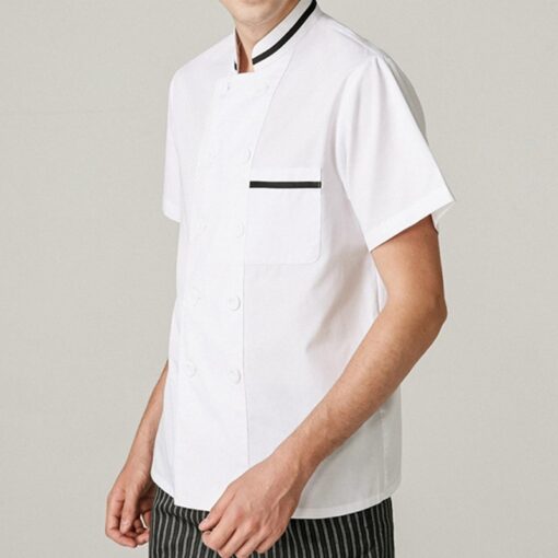 Wit Polyester Katoenen Kortemouwen Chef Shirt