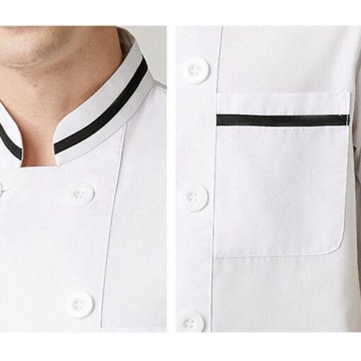 Wit Polyester Katoenen Kortemouwen Chef Shirt