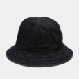 Chapeau seau en denim bleu Chapeau rond noir pour le soleil