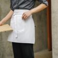 Tablier de taille noir et blanc en polyester coton Uniforme culinaire