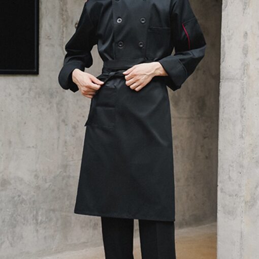 Zwart wit polyester-katoenen tailleschort Culinair Uniform