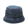 Blauwe denim bucket hoed ronde outdoor visserspet