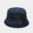 Blauwe denim bucket hoed ronde outdoor visserspet