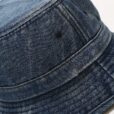 Blauwe denim bucket hoed ronde outdoor visserspet