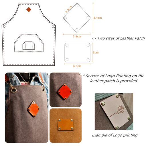 Tablier court en toile avec des bretelles croisées en coton