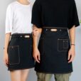 Tablier de taille en toile Vêtement de travail en denim avec sangles en coton
