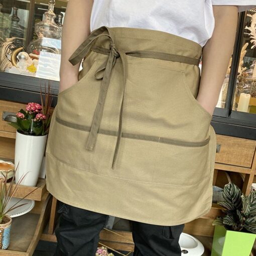 Khaki Canvas Tailleschort Bruin Culinaire Uniform