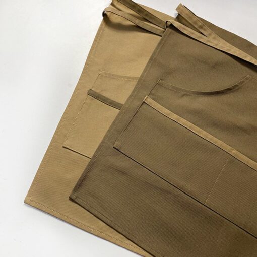 Khaki Canvas Tailleschort Bruin Culinaire Uniform