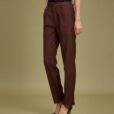 Pantalon long noir pour femme Uniforme d'hospitalité marron