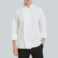 Chemise de chef à manches longues en polyester coton