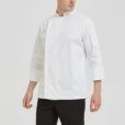 Chemise de chef à manches longues en polyester coton