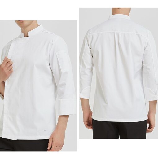 Chemise de chef à manches longues en polyester coton