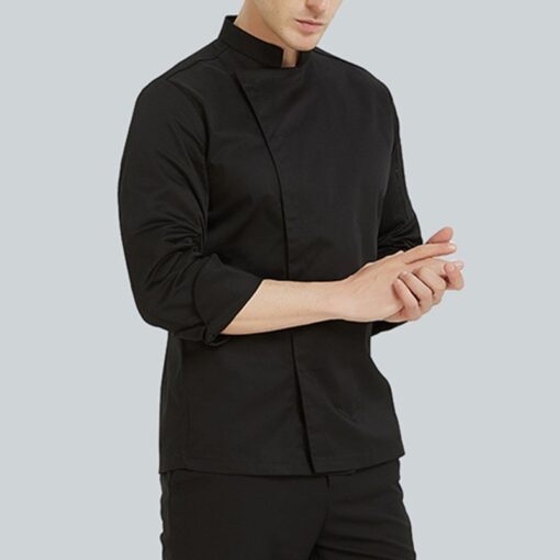 Chemise de chef à manches longues en polyester coton