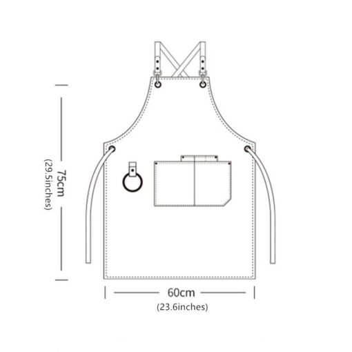 Canvas schort met kruislings katoenen banden Werkkleding