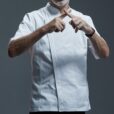 Wit Kortemouwen Chef Shirt Zwart Uniform