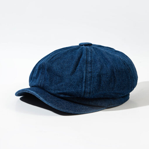 Bruine katoenen baret Blauwe zonnehoed