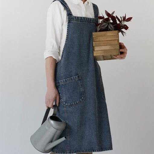 Tablier en denim bleu Vêtements de travail pour café
