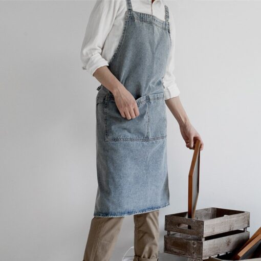 Tablier en denim bleu Uniforme de restauration