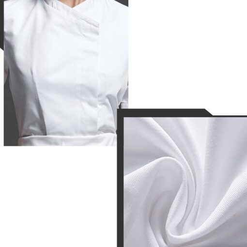 Zwart Wit Polyester Katoenen Dames Chef Shirt