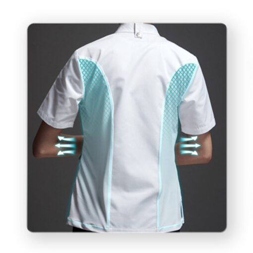 Zwart Wit Polyester Katoenen Dames Chef Shirt