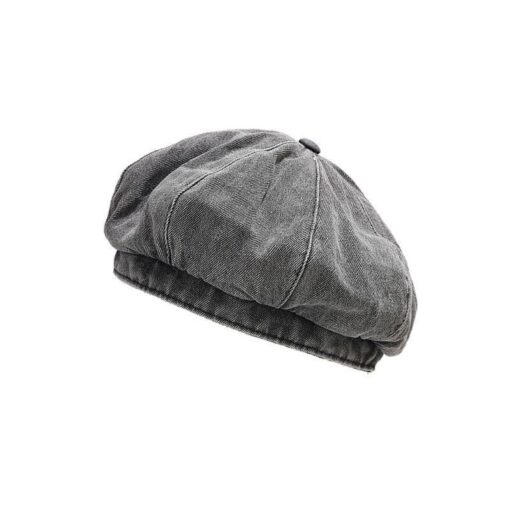 Blauwe Denim Baret Zwarte Zonnehoed Ronde Pet