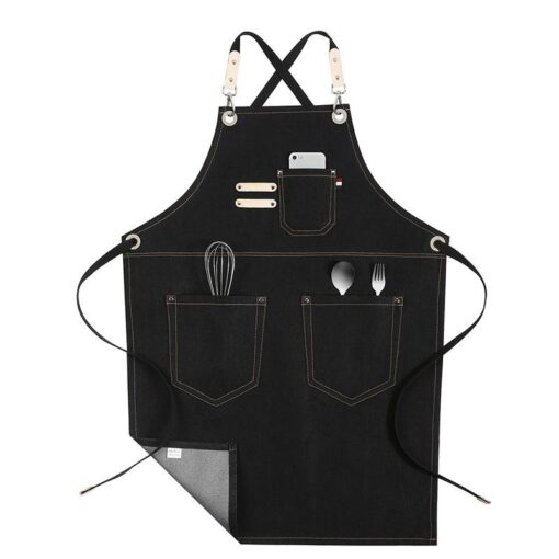 Black Denim Apron Barber Florist Workwear