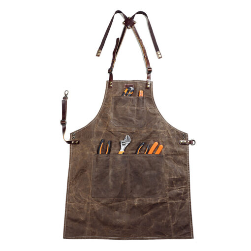 Waxed Canvas Apron Cross Back Straps