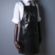 Cross-back Black PU Apron Barber Workwear