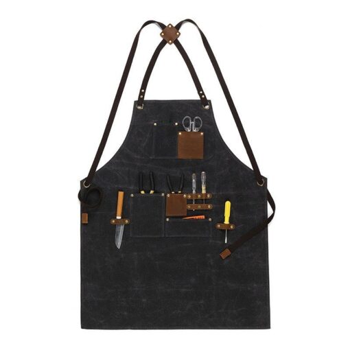 Cross-back Waxed Canvas Industrial Apron