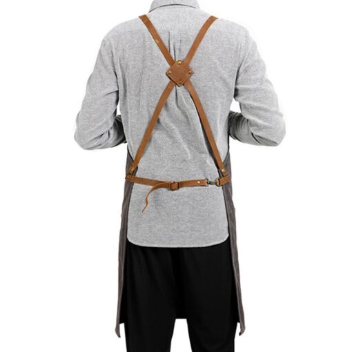 Cross-back Waxed Canvas Industrial Apron