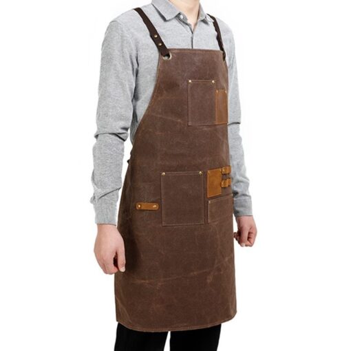 Cross-back Waxed Canvas Industrial Apron