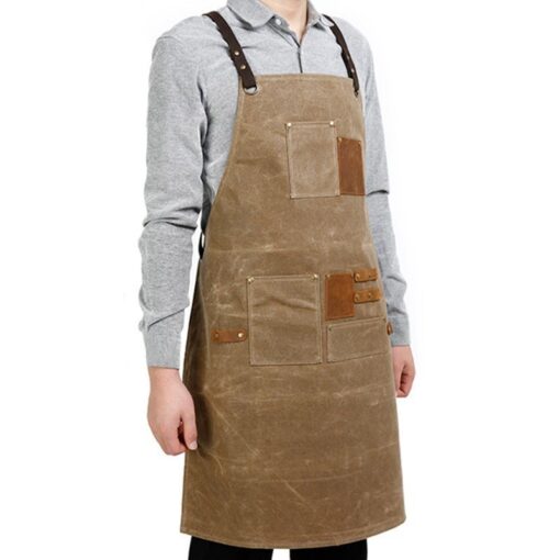 Cross-back Waxed Canvas Industrial Apron