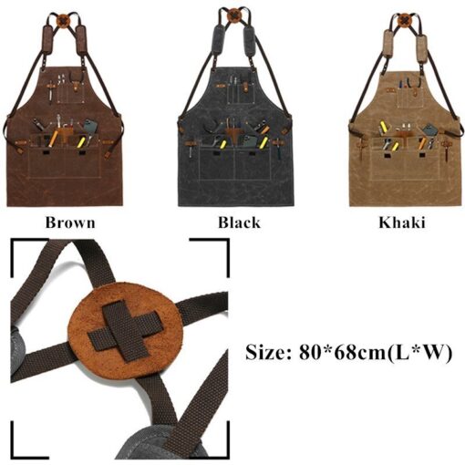 Waxed Canvas Grilling Apron Industrial Workwear