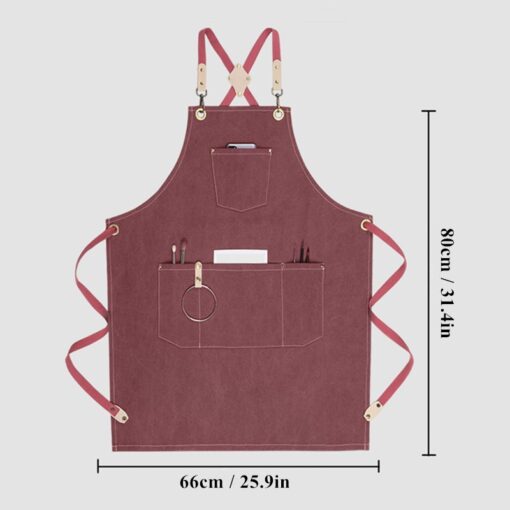 Tablier en toile à bretelles croisées pour le travail de fleuriste