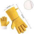 Yellow Leather Gloves BBQ Grilling Work Gear