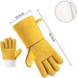 Gants en cuir jaune pour barbecue et ustensiles de grillade