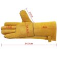 Yellow Leather Gloves BBQ Grilling Work Gear