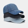 Blauwe Denim Baseballpet Zwarte Zonnehoed