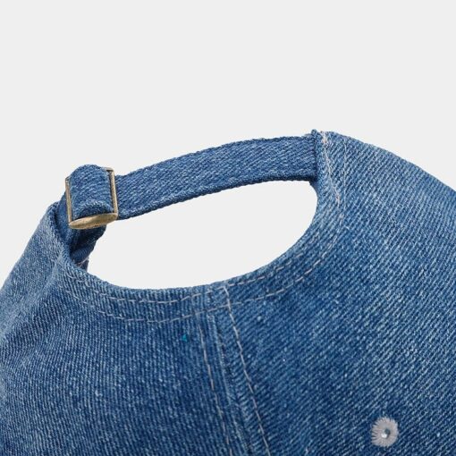 Blauwe Denim Baseballpet Zwarte Zonnehoed