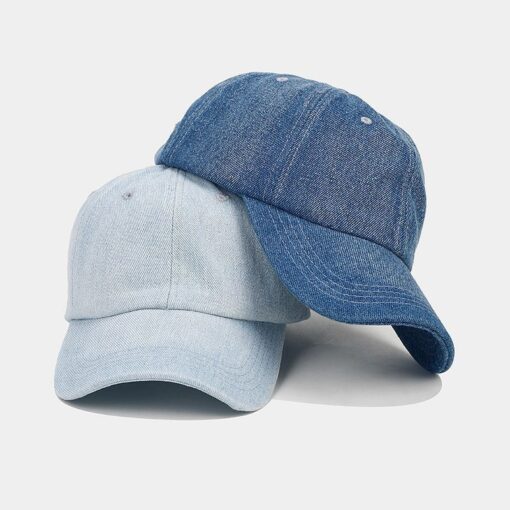 Blauwe Denim Baseballpet Zwarte Zonnehoed