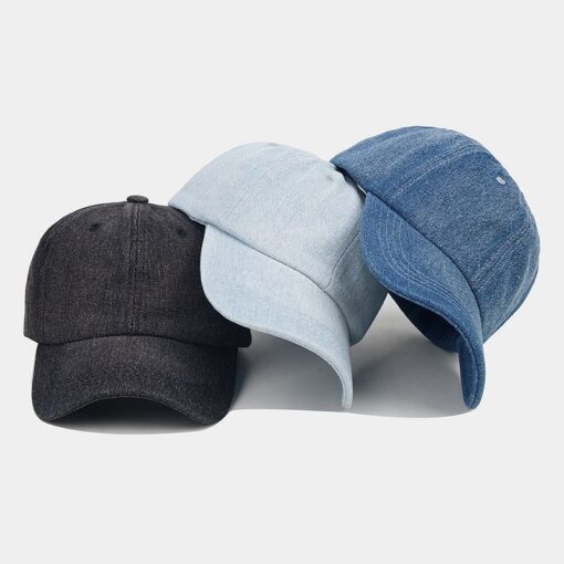 Blauwe Denim Baseballpet Zwarte Zonnehoed