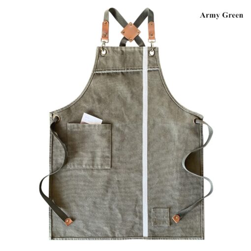 Cross-back Canvas Apron Cafe Workwear