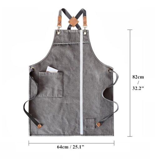 Cross-back Canvas Apron Cafe Workwear