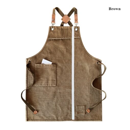 Cross-back Canvas Apron Cafe Workwear