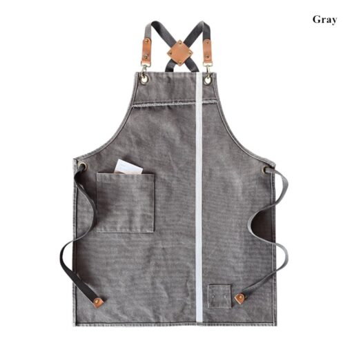 Cross-back Canvas Apron Cafe Workwear