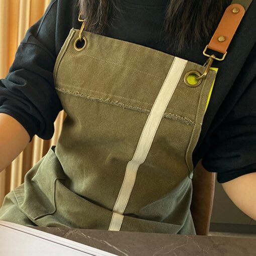 Cross-back Canvas Apron Cafe Workwear