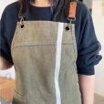 Cross-back Canvas Apron Cafe Workwear