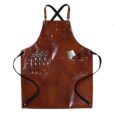 Brown Black PU Apron Barber Workwear