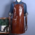 Brown Black PU Apron Barber Workwear